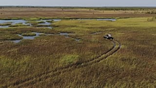 Dried-up lakes are one of the most visible signs that the permafrost is breaking-up in western Siberia