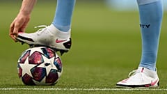 A player warms up before a Champions League match.