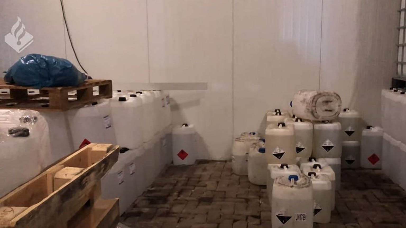 Police discovered discovered 100 kilograms of crack cocaine and tens of thousands of litres of chemicals.