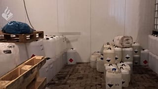Police discovered discovered 100 kilograms of crack cocaine and tens of thousands of litres of chemicals.