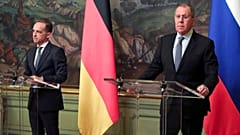 Главы МИД Германии и России Хайко Маас и Сергей Лавров на совместной пресс-конференции