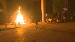 Feuer vor Parlament