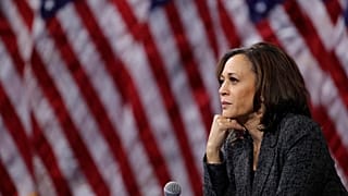 FILE - In this June 2019 photo, then-Democratic presidential candidate Sen. Kamala Harris, D-Calif., listens to questions after the Democratic primary debate in Miami