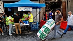 Lebensmittelspenden in Beirut am 11. August 2020. 
