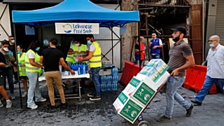 Lebensmittelspenden in Beirut am 11. August 2020. 