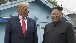President Donald Trump meets with North Korean leader Kim Jong Un at the border village of Panmunjom in the Demilitarized Zone, South Korea