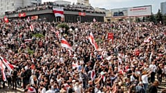 Tüntetés Minszkben 2020. augusztus 15-én