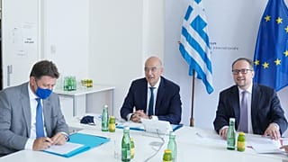 Α-Δ: Μιλτιάδης Βαρβιτσιώτης, Νίκος Δένδιας, Αλεξάντερ Σάλενμπεργκ