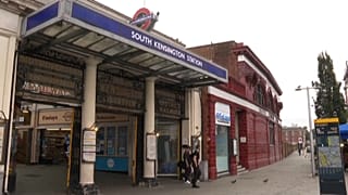Entrance of the tube station in South Kensington neighborhood