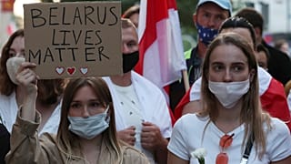 Протесты белорусов в Варшаве