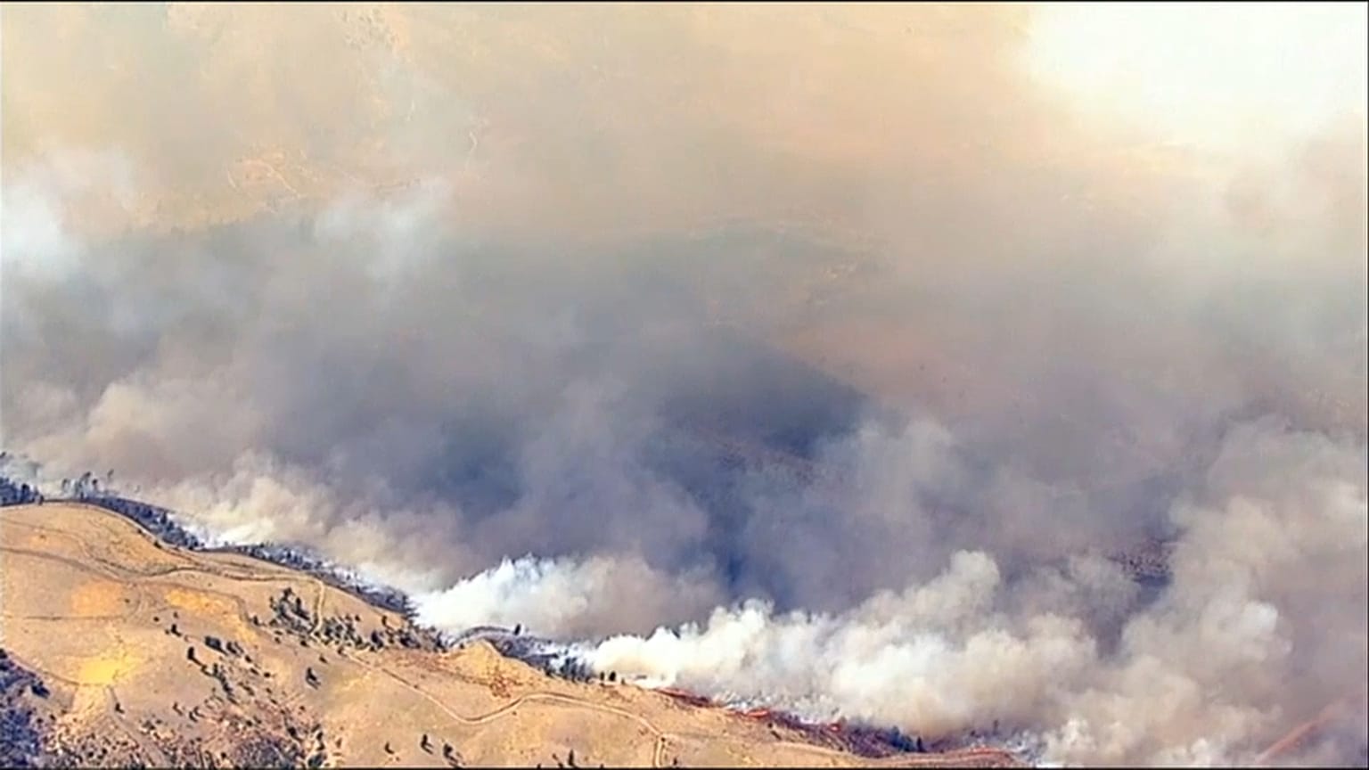 Vista aérea del incendio