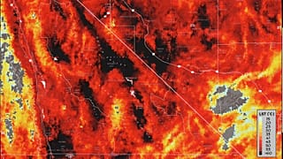 Temperatura de superficie terrestre en el Valle de la Muerte este domingo