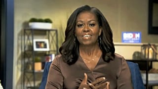 In this image from video, former first lady Michelle Obama speaks during the first night of the Democratic National Convention on Monday, Aug. 17, 2020. 