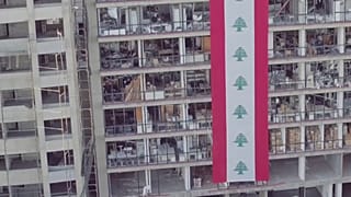 Drone footage of Lebanon' explosion aftermath