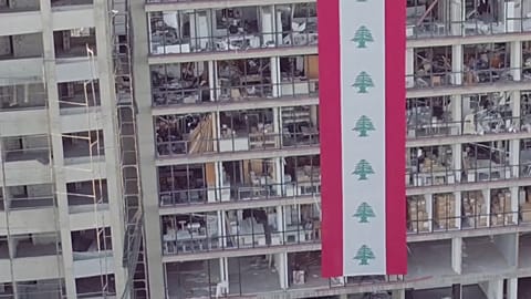 Drone footage of Lebanon' explosion aftermath
