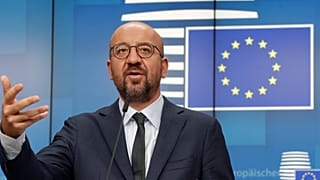 EU-Ratspräsident Charles Michel nach dem Treffen.