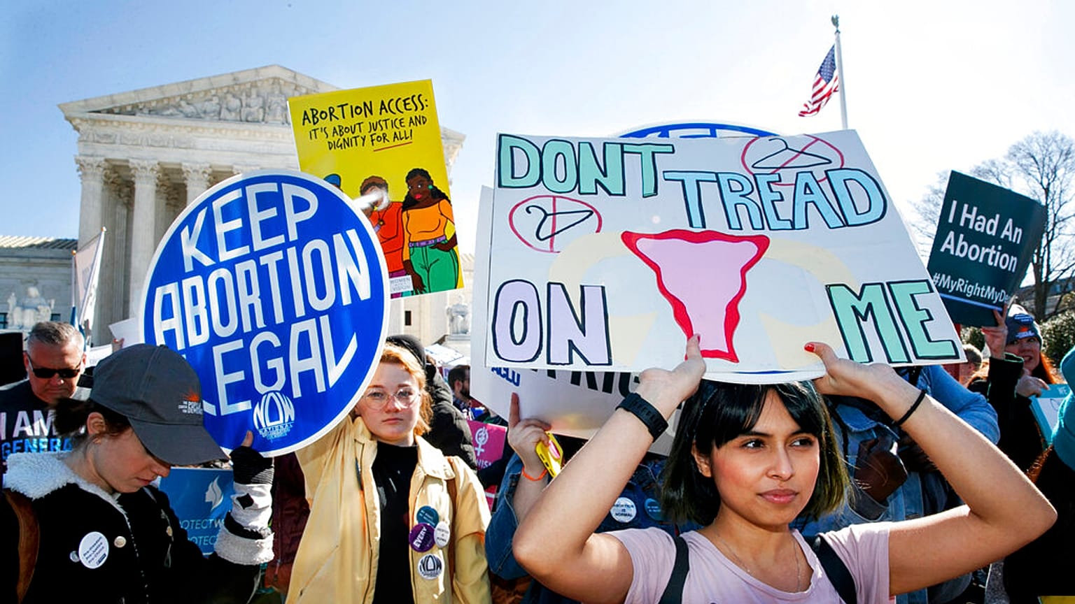 Abortion rights demonstrators rally outside the Supreme Court in Washington.