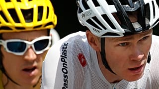 Chris Froome, à droite, et le Britannique Geraint Thomas lors de la 17ème étape du Tour de France 2018