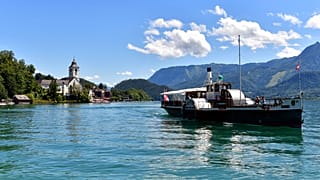 Lake Wolfgangsee in St. Wolfgang, Austria, July 27, 2020.