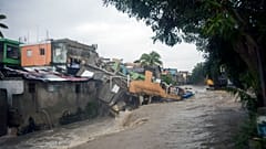 Vivienda derrumbada tras el paso de la tormenta tropical por República Dominicana