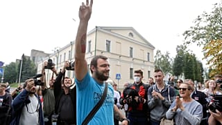 Глава стачкома МТЗ Сергей Дылевский, один из задержанных