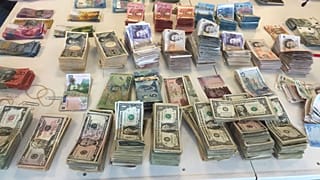Currency from many nations is accounted