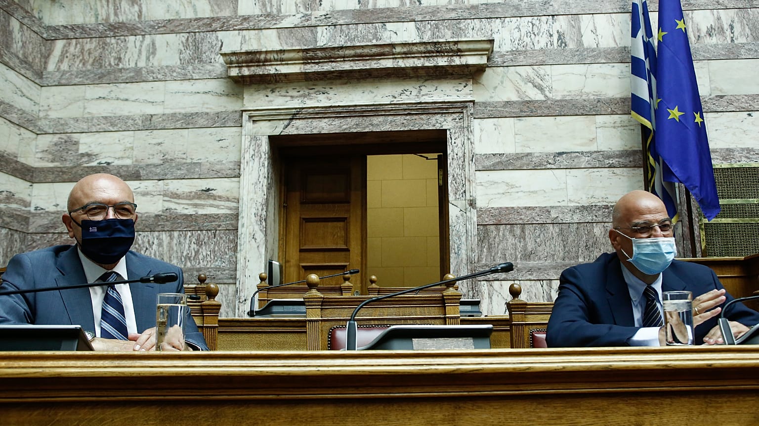 Ο ΥΠΕΞ, Νίκος Δένδιας, και ο ΥΦΥΠΕΞ για θέματα για την οικονομική διπλωματία και την εξωστρέφεια Κώστας Φραγκογιάννης