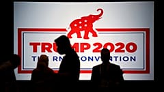 The room is set and delegates begin to arrive for the first day of the Republican National Convention
