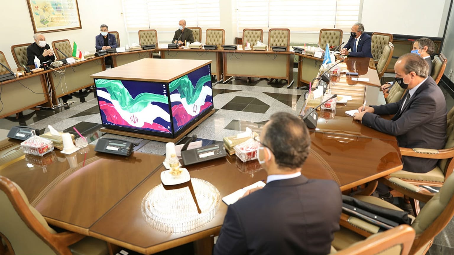 Rafael Mariano Grossi, Director General International Atomic Energy Agency and Head of the Atomic Energy Organization of Iran, Ali Akbar Salehi, meeting in Tehran,Iran
