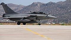 French Rafale fighter jet at Souda airbase on the island of Crete
