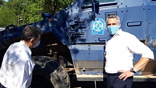  υπουργός Εσωτερικών της Αυστρίας, Καρλ Νεχάμερ με τον υπουργό Προστασίας του Πολίτη, Μιχάλη Χρυσοχοΐδη 