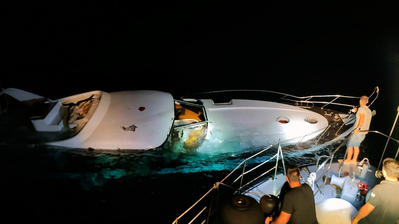 Greek authorities found the yacht partially sunk west of the small island of Halki, near Rhodes.