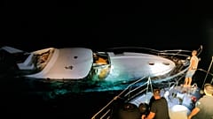 Greek authorities found the yacht partially sunk west of the small island of Halki, near Rhodes.