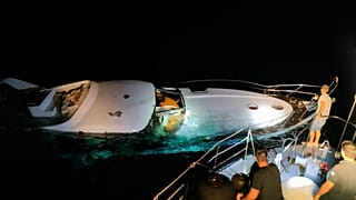 Greek authorities found the yacht partially sunk west of the small island of Halki, near Rhodes.