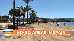Pictures of deserted beach on Ibiza island, Spain.