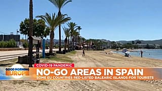 Pictures of deserted beach on Ibiza island, Spain.