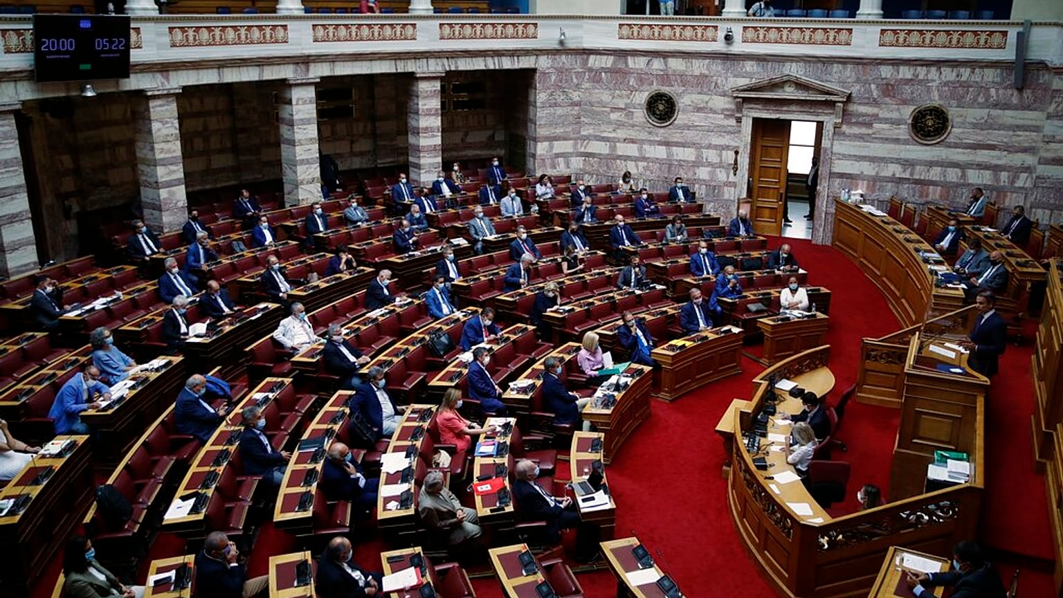 Άποψη από την αίθουσα της ολομέλειας του ελληνικού κοινοβουλίου