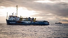 A Sea-Watch rescue ship off the coast of Malta, Tuesday, Jan. 8, 2018