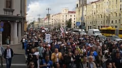Manifestación en Minsk el miércoles 27 de agosto