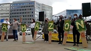 Az Amazonas megmentéséért tüntettek Brüsszelben 