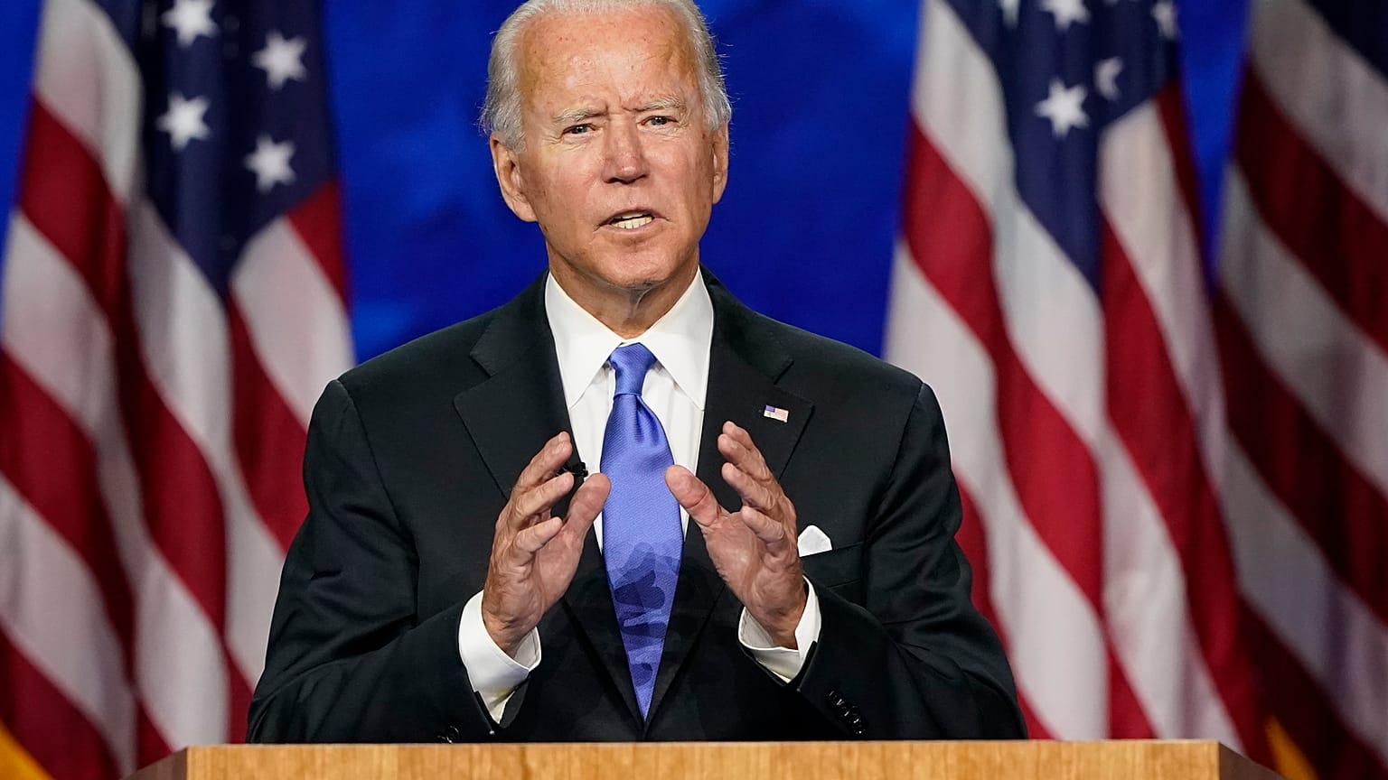 Democratic presidential candidate former Vice President Joe Biden speaks during the fourth day of the Democratic National Convention, Thursday, Aug. 20, 2020