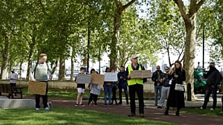 Protest gegen die Corona-Regeln in London im Mai