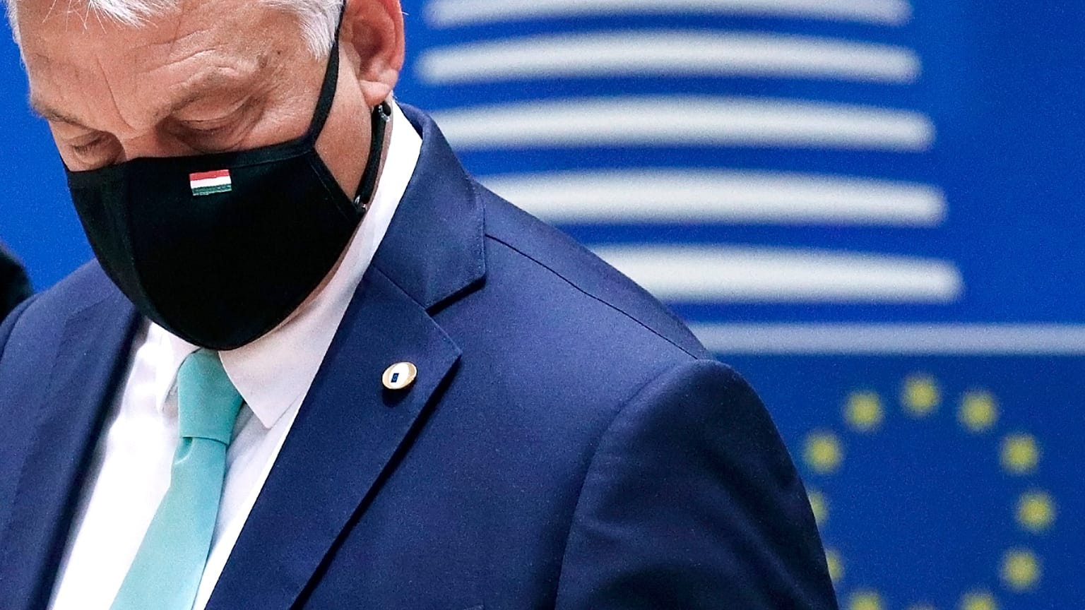 رئيس الةوراء المجري فيكتور أوربان يحضر قمة الاتحاد الأوروبي في بروكسل. 2020/07/18