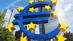 A sculpture representing the euro area.