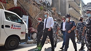 رئيس الحكومة اللبنانية المكلف حديثاً مصطفى أديب يزور أحياء في مدينة بيروت
