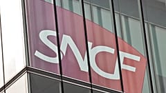 FILE: the Logo of France's national state-owned railway company SNCF is pictured in Saint Denis, outside Paris, Sept. 13, 2017. 