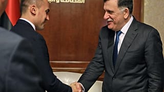 Luigi Di Maio e Fayez al-Sarraj durante l'incontro del 17 dicembre 2019 a Tripoli