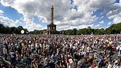 Protest rally in Berlin - Aug. 29, 2020 against new coronavirus restrictions in Germany. 
