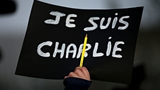 A sign of solidarity following the terror attacks on Charlie Hebdo reading "I am Charlie".