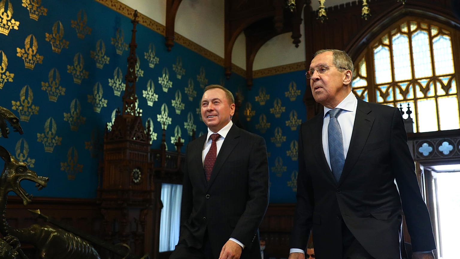 Russian Foreign Minister Sergei Lavrov meets with his Belarusian counterpart Vladimir Makei in Moscow